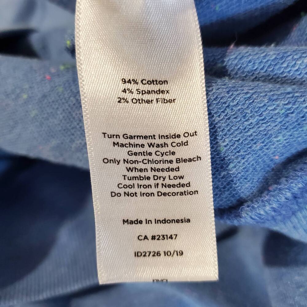 Talbots Women's L Nautical Anchor Confetti Speckled Crew Neck Blue Sweatshirt - Picture 9 of 10